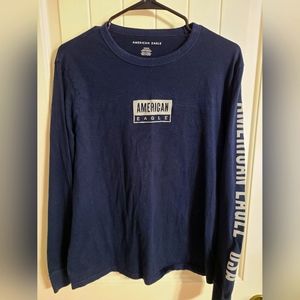 American Eagle Men's Long Sleeve Shirt with Reflective Text (M)